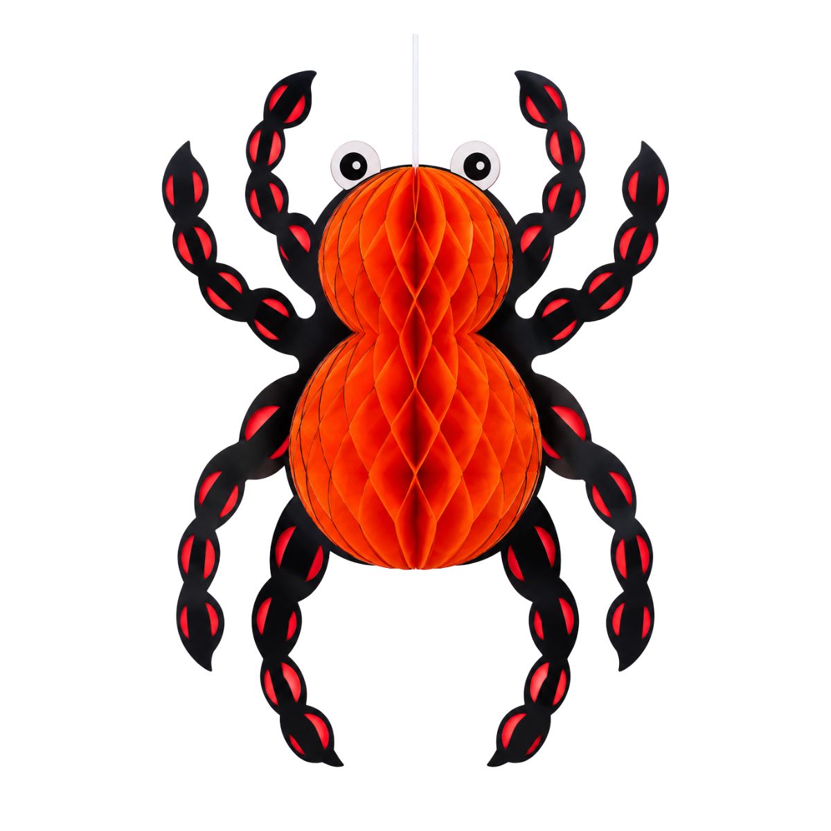 Colgante Araña Papel Naranja Halloween 33cm - Louicid