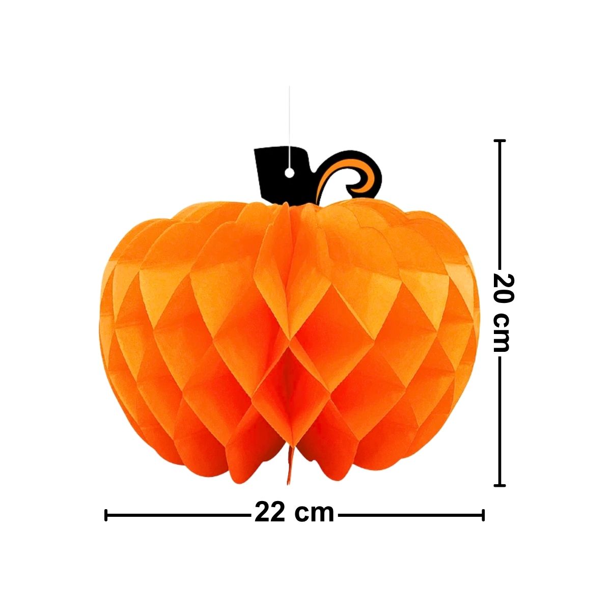 Colgante Calabaza Naranja 20cm Halloween Medidas - Louicid
