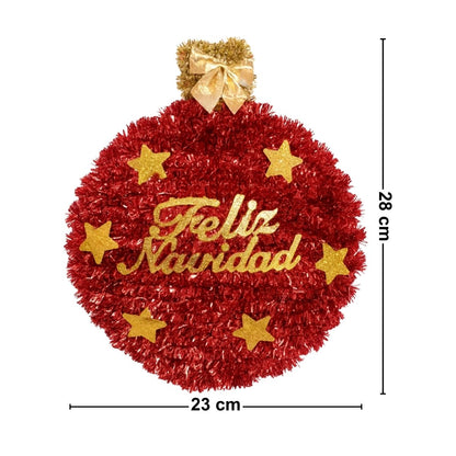 Colgante Esfera Feliz Navidad 28cm Medidas - Louicid