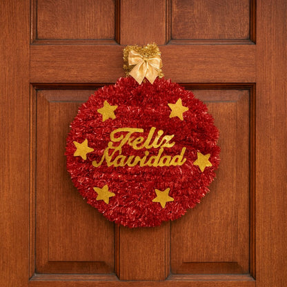 Colgante Esfera Feliz Navidad 28cm Para Puerta - Louicid