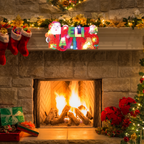Colgante Feliz Navidad Con Luz Led Chimenea - Louicid