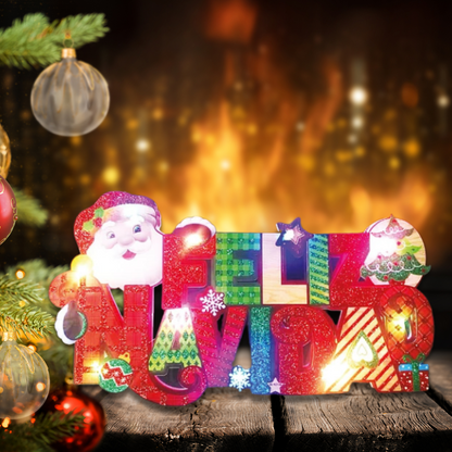 Colgante Feliz Navidad Con Luz Led Arbol - Louicid