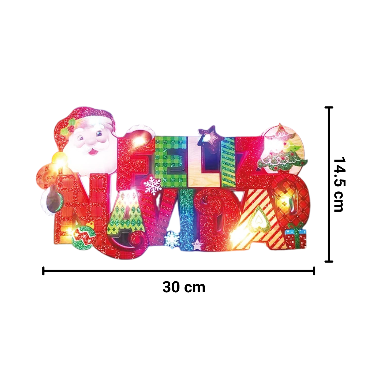 Colgante Feliz Navidad Con Luz Led Medidas - Louicid