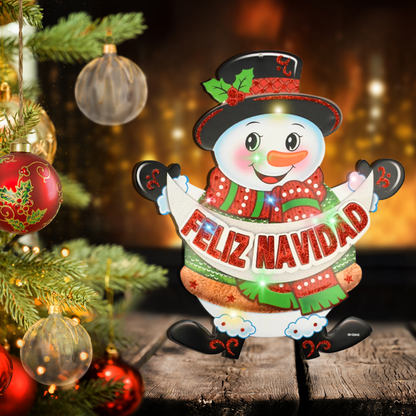 Colgante Navideño Muñeco De Nieve Con Luz Led Arbol Navidad - Louicid