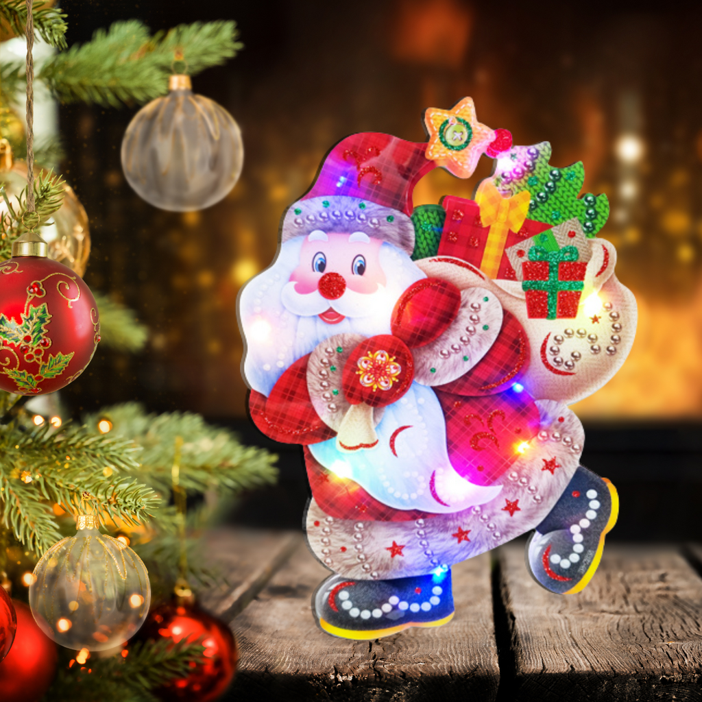 Colgante Navideño Viejo Pascuero Con Luz Led Arbol - Louicid