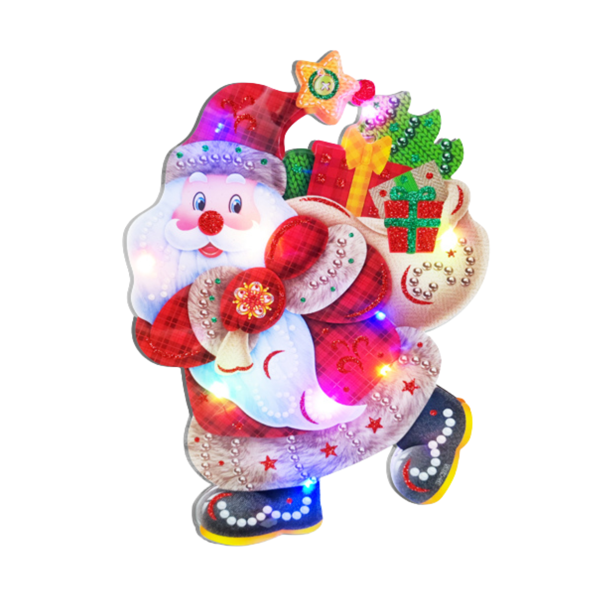 Colgante Navideño Viejo Pascuero Con Luz Led - Louicid