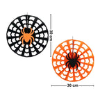 Colgante Par Telarañas Papel 30cm Negro Naranja Medidas - Louicid