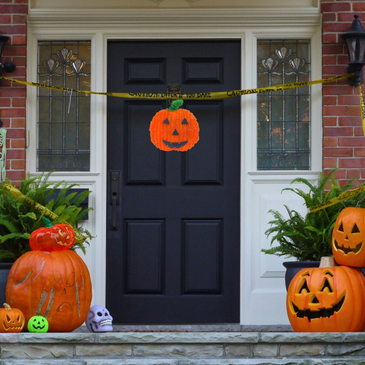 Colgante Puerta Calabaza 30cm Decoración Halloween Exterior - Louicid