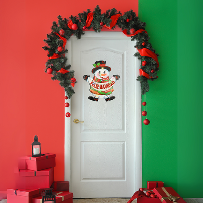 Colgante Puerta Navideño Muñeco De Nieve Con Luz Led - Louicid