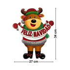 Colgante Reno Feliz Navidad Con Luz Led Medidas - Louicid