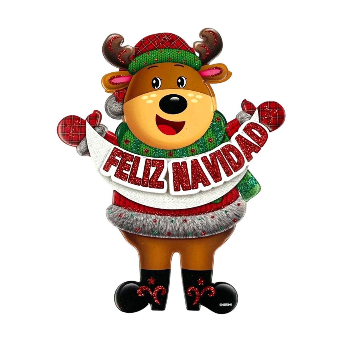 Colgante Reno Feliz Navidad Con Luz Led - Louicid