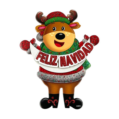 Colgante Reno Feliz Navidad Con Luz Led - Louicid