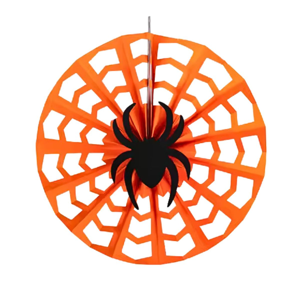 Colgante Telaraña Papel 30cm Naranja - Louicid