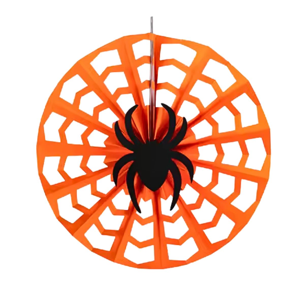 Colgante Telaraña Papel 30cm Naranja - Louicid