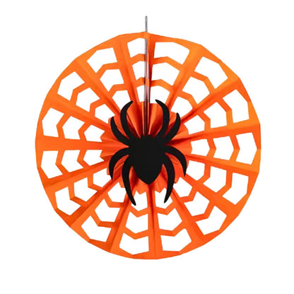 Colgante Telaraña Papel 30cm Naranja - Louicid