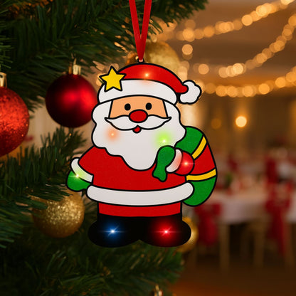 Colgante Viejo Pascuero Con Luz Led Pequeño en arbol de navidad - Louicid