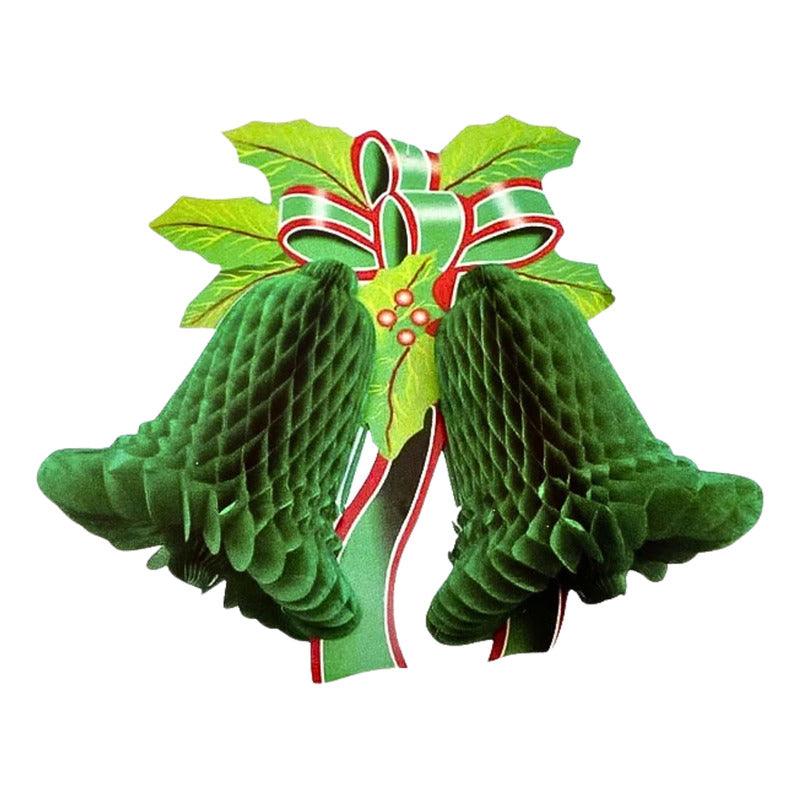 Colgante Campanas Verde 40x34cm Decoración Para Navidad - Louicid