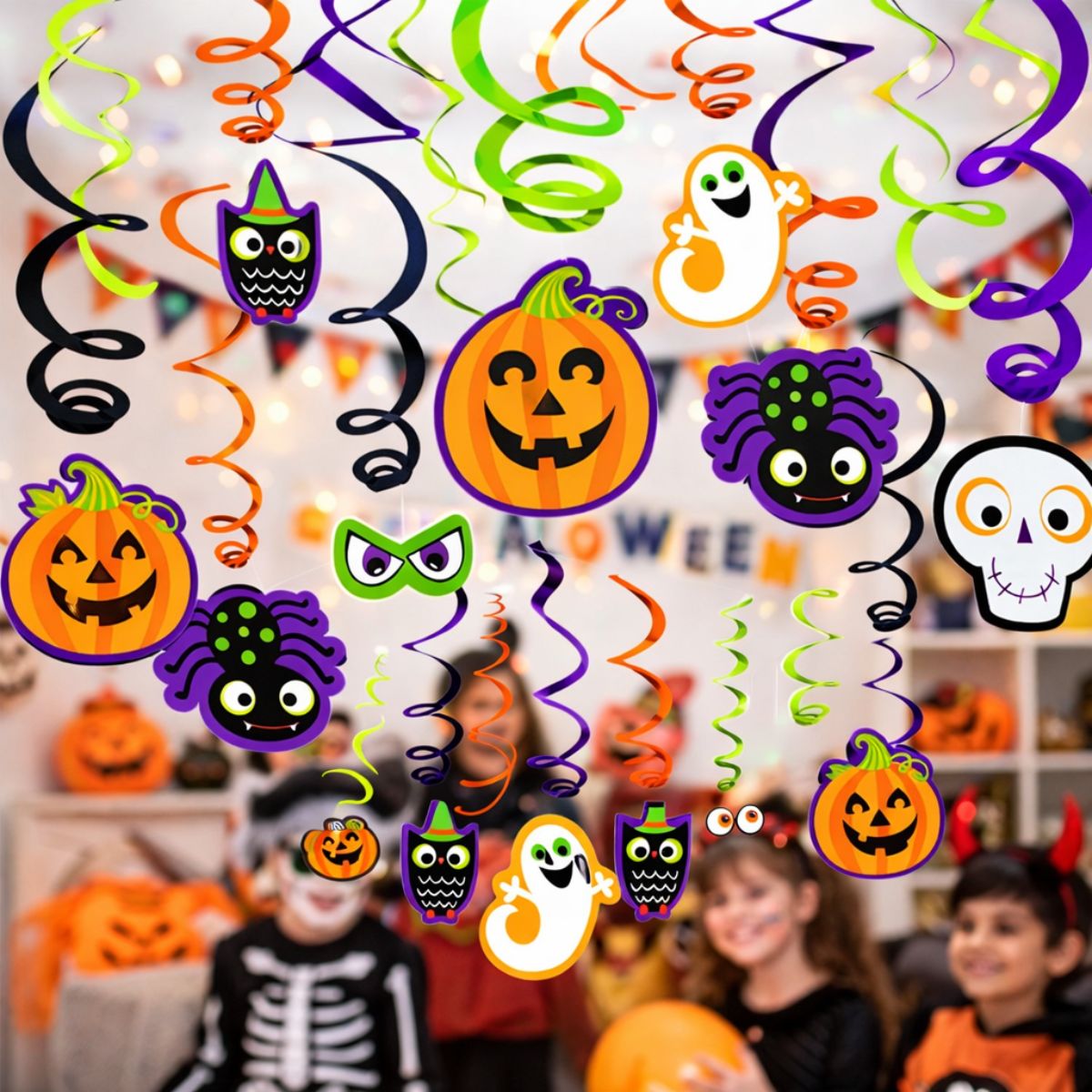 Colgantes Mix Halloween Metalizado 18pzas Fiesta - Louicid