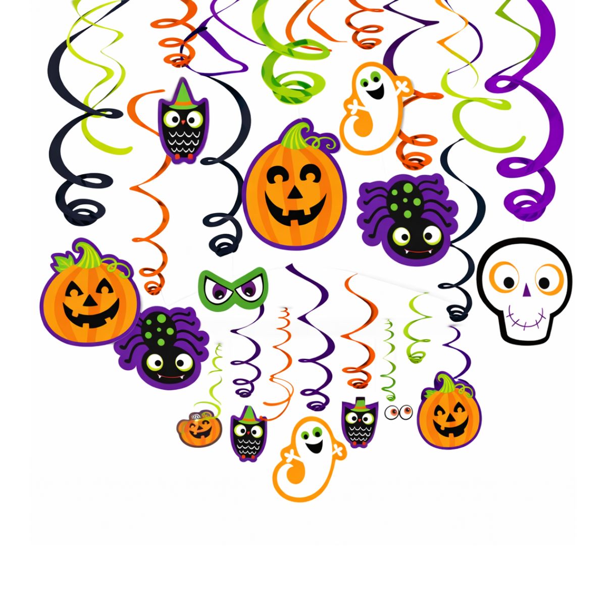 Colgantes Mix Halloween Metalizado 18pzas - Louicid