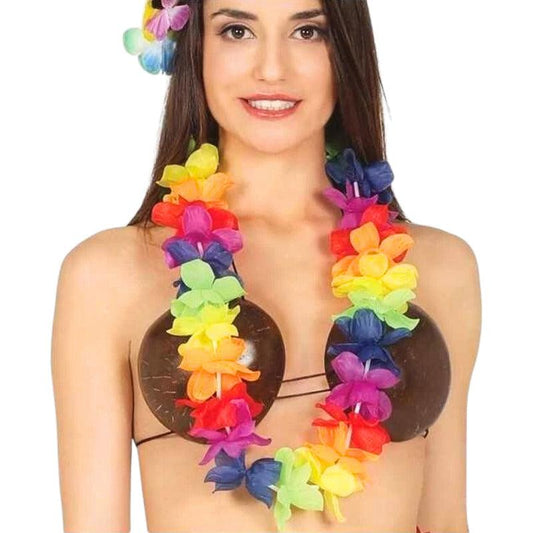 Collar Hawaiano 50cm De Colores Flúor Para Celebraciones - Louicid