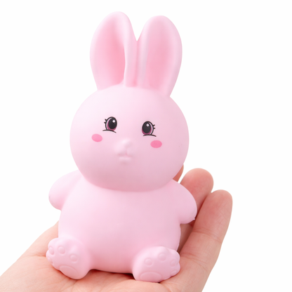 Conejito Pascua 11cm Squishy Antiestrés Rosado en Mano - Louicid