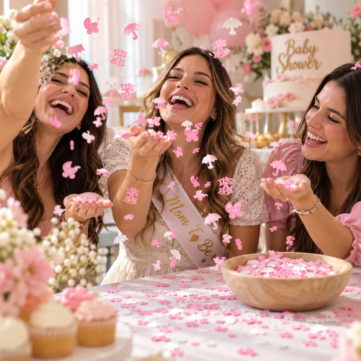Confeti Baby Shower Es una Niña 3 Diseños Hogar - Louicid