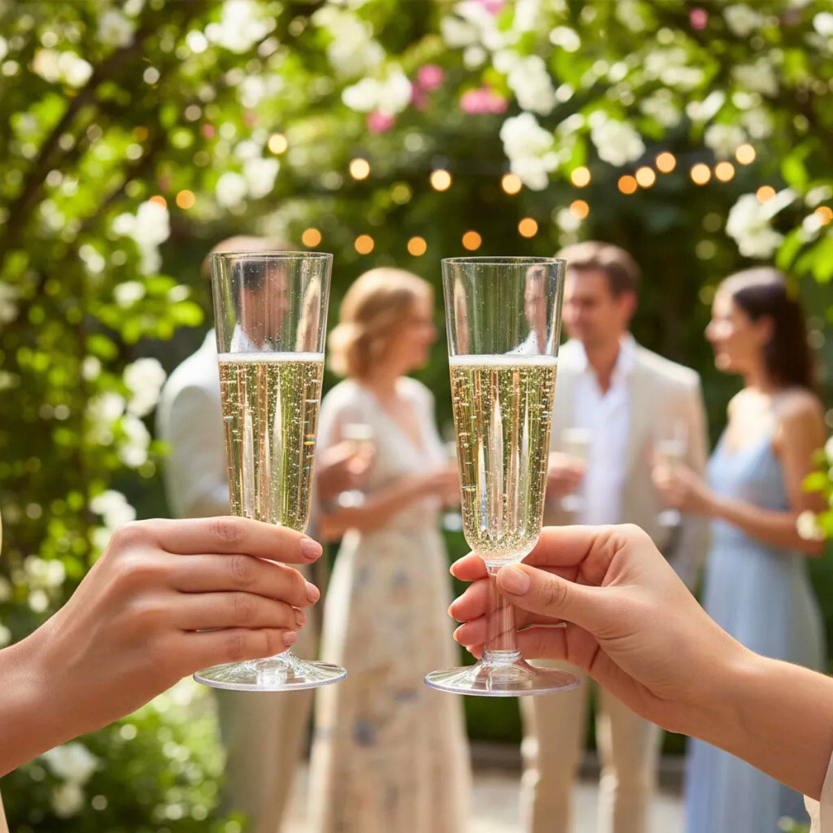 Copa Champagne Plástico Transparente 150ml 6pzas Celebración - Louicid