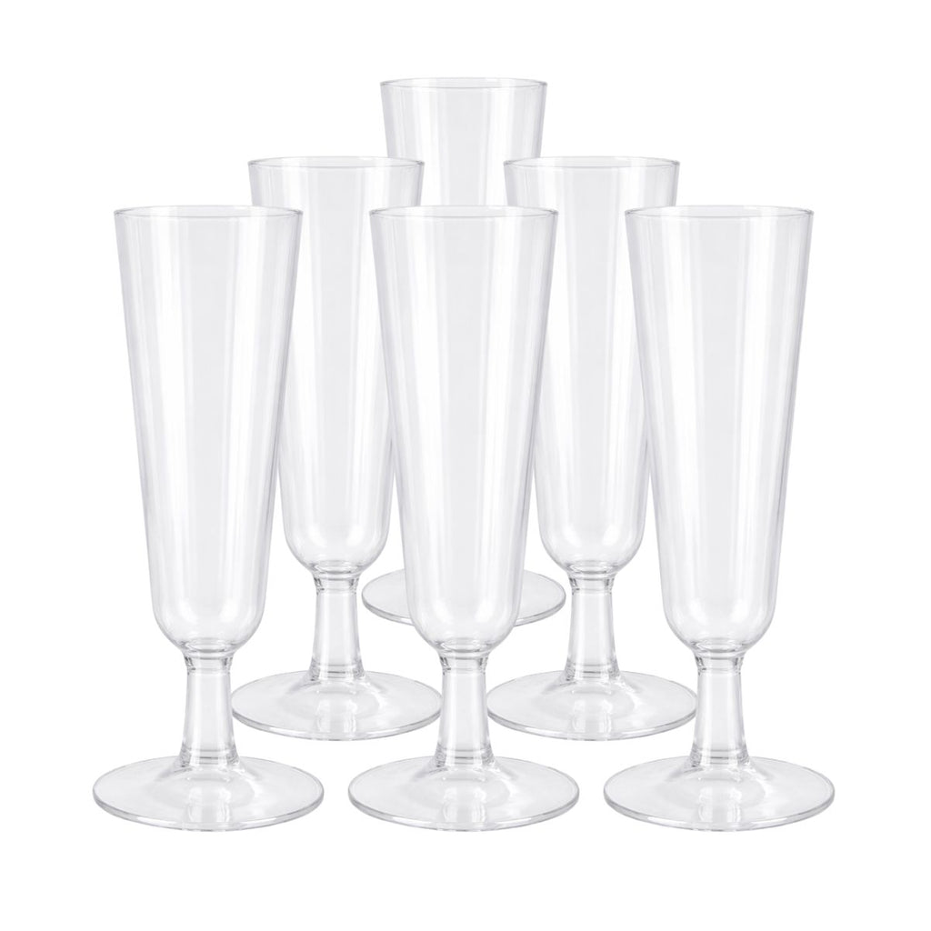Copa Champagne Plástico Transparente 150ml 6pzas - Louicid