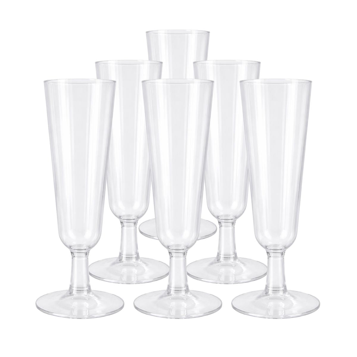 Copa Champagne Plástico Transparente 150ml 6pzas - Louicid