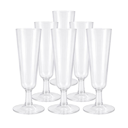 Copa Champagne Plástico Transparente 150ml 6pzas - Louicid