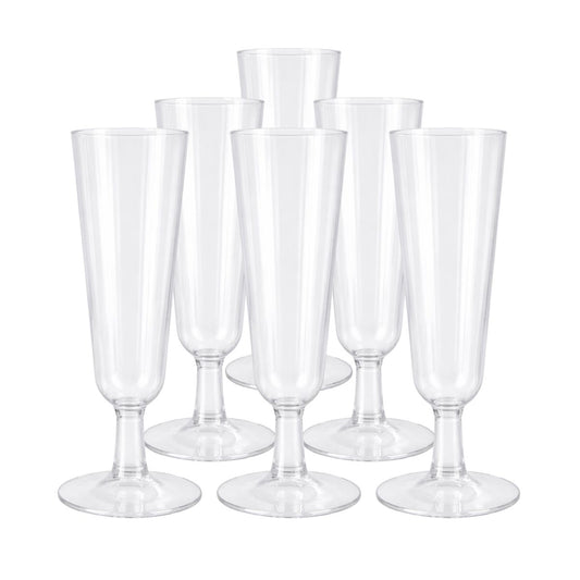 Copa Champagne Plástico Transparente 150ml 6pzas - Louicid