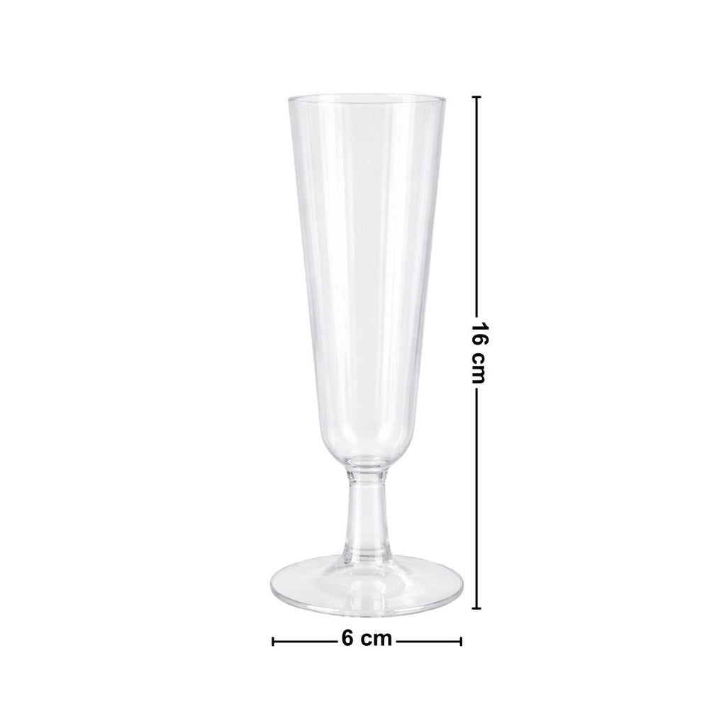 Copa Champagne Plástico Transparente 150ml Medidas - Louicid