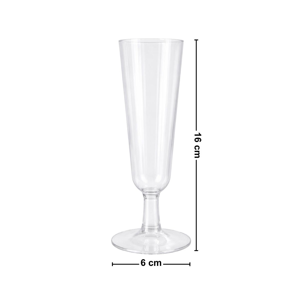 Copa Champagne Plástico Transparente 150ml Medidas - Louicid