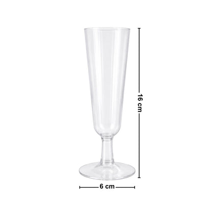 Copa Champagne Plástico Transparente 150ml Medidas - Louicid