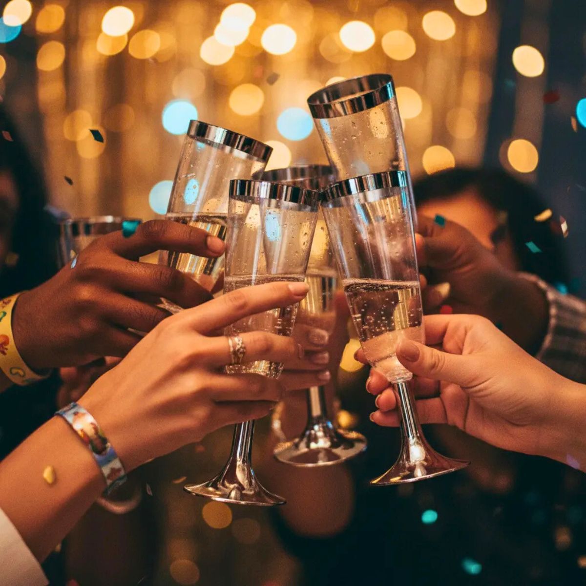 Copa De Champagne Plástico 150ml 6pzas Año Nuevo - Louicid