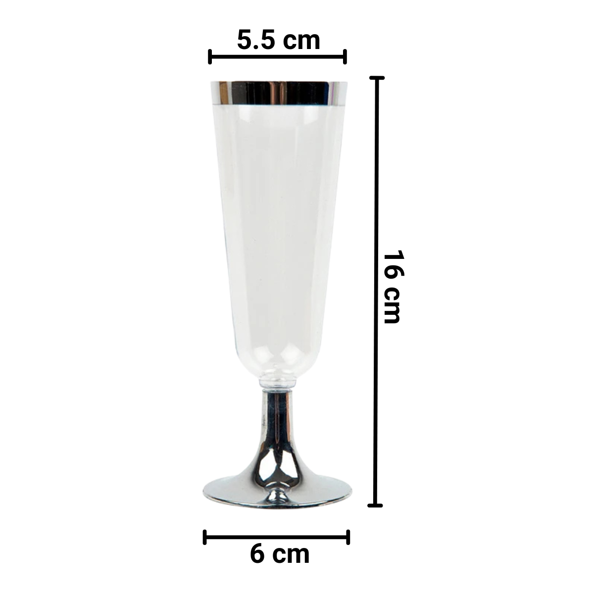 Copa De Champagne Plástico 150ml Medidas - Louicid