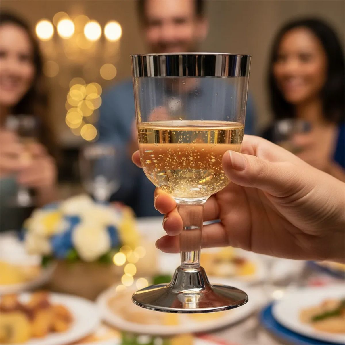 Copa De Vino Plástico 150ml 6pzas Año Nuevo - Louicid