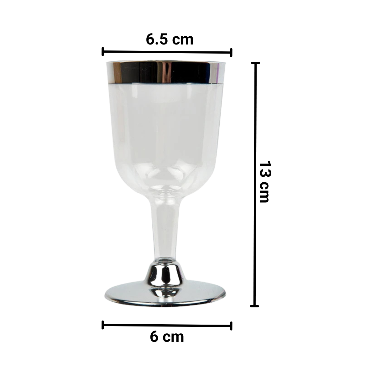 Copa De Vino Plástico 150ml 6pzas Medidas - Louicid