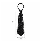 Corbata Lentejuelas 8x37cm para Fiestas Negro Medidas - Louicid