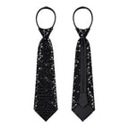 Corbata Lentejuelas 8x37cm para Fiestas Negro - Louicid