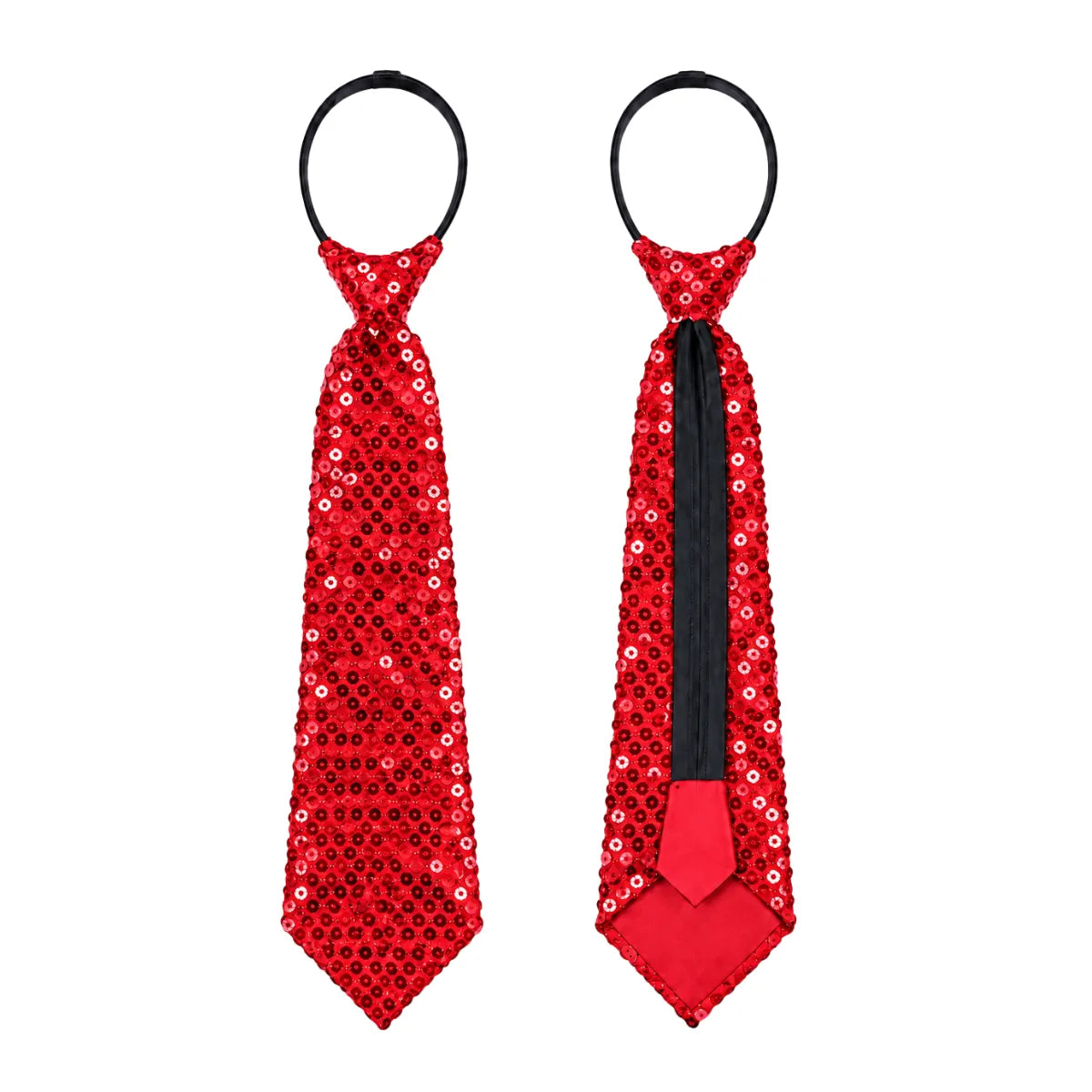 Corbata Lentejuelas 8x37cm para Fiestas Rojo - Louicid
