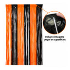Cortina Halloween Negro Naranjo 2 Metros Incluye Cinta para pegar - Louicid