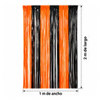 Cortina Halloween Negro Naranjo 2 Metros Medidas - Louicid