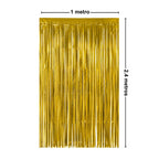 Cortina Metalizada Dorada 240x100cm Medidas - Louicid