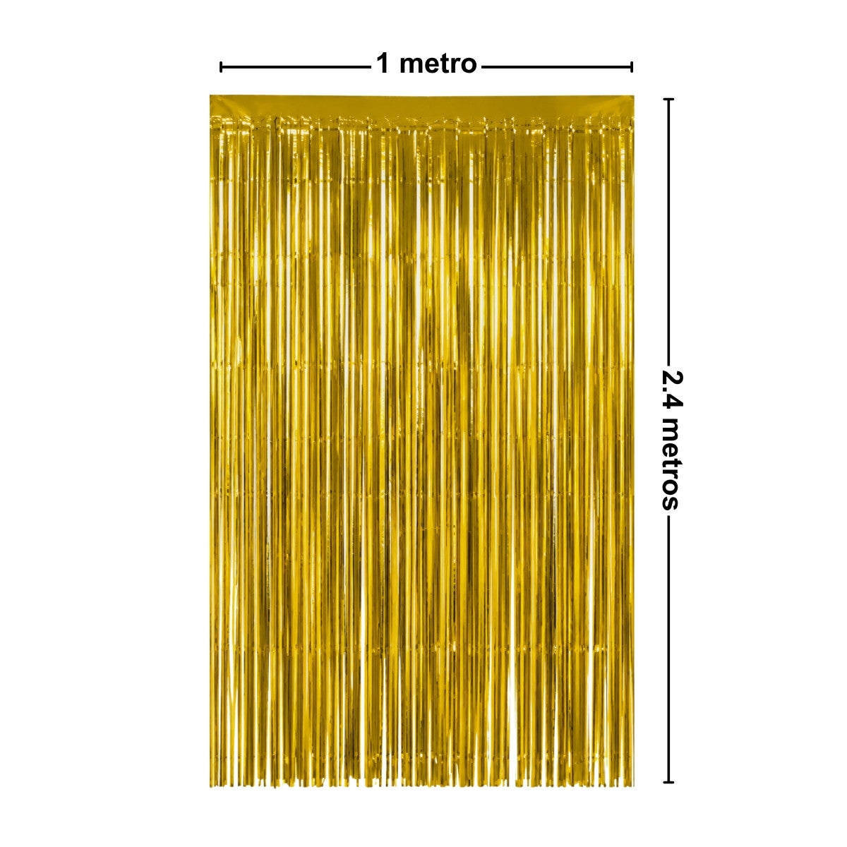 Cortina Metalizada Dorada 240x100cm Medidas - Louicid