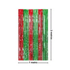 Cortina Navideña Metalizada Rojo Verde 2mts Medidas - Louicid