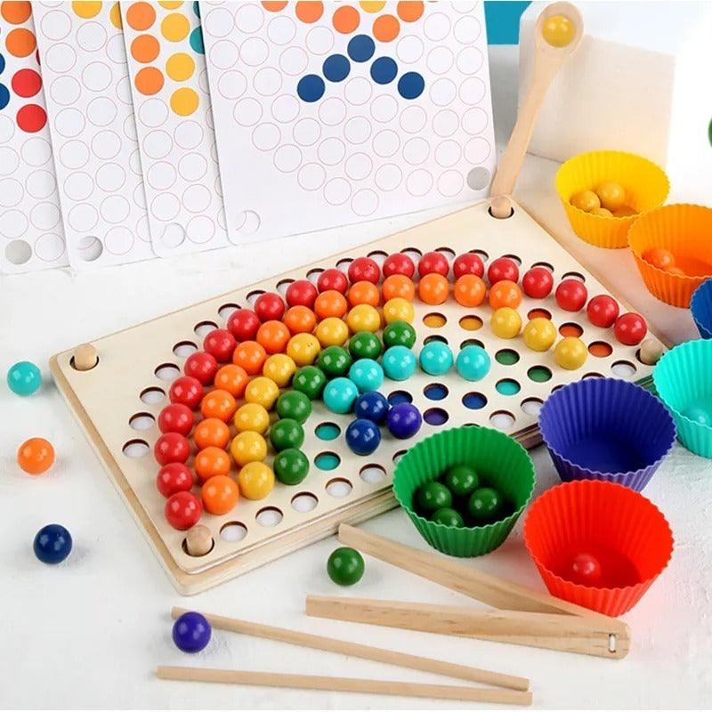 Tablero Educativo De Arcoíris Montessori Juguete Para Niños - Louicid