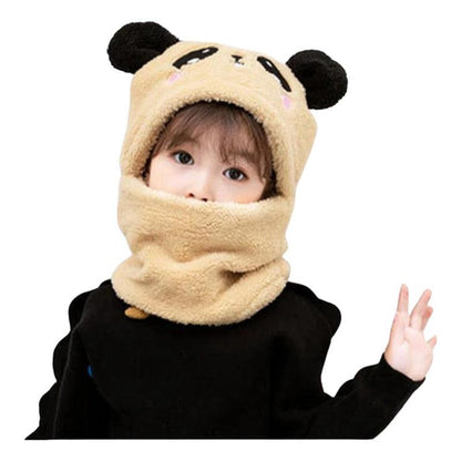 Pasamontaña De Felpa Oso Panda Gorro Con Cuello Infantil - Louicid