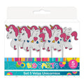 Set 5 Velas Unicornio Corazón Para Cumpleaños - Louicid