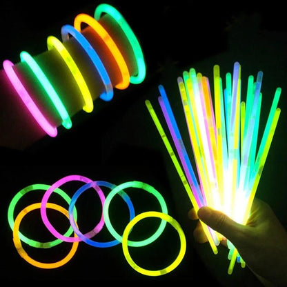 100 Pulseras Flúor Tik Tok Fiestas Neón Brillan En Oscuridad - Louicid